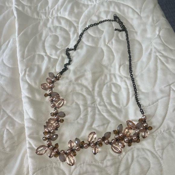 Vintage Pearl and Pink Stone 18in Necklace - Picture 4 of 7